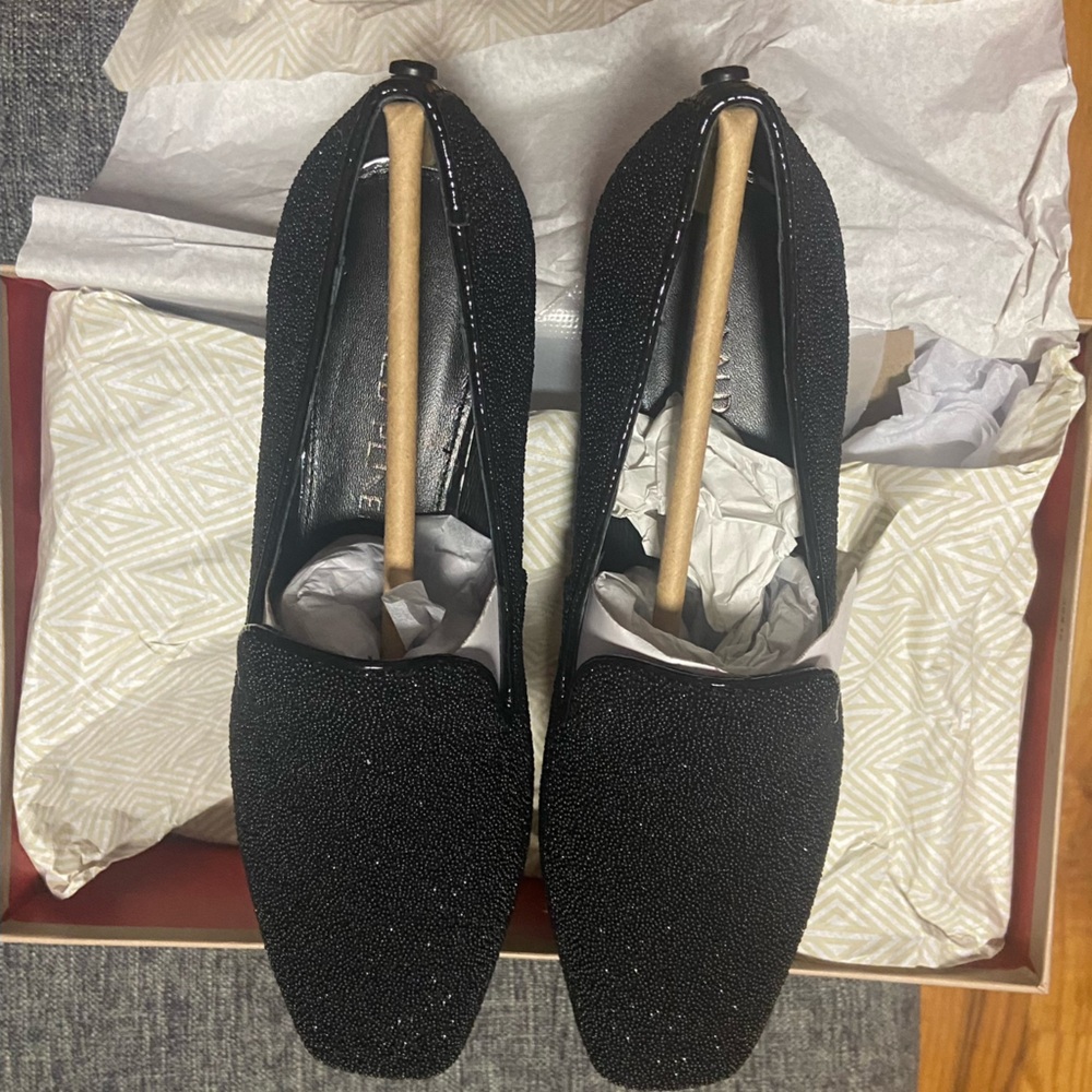 Donald Pliner black caviar loafers